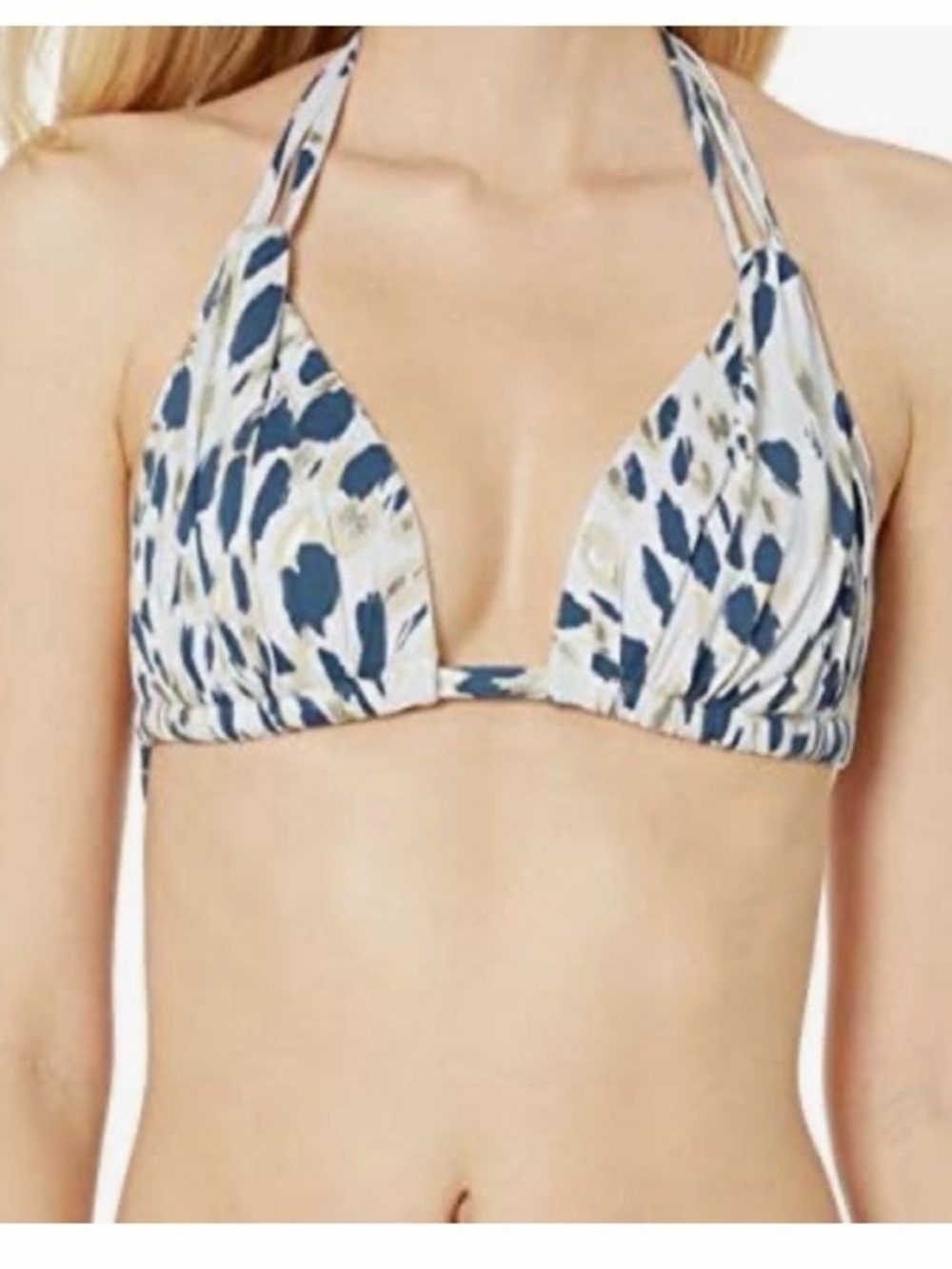 La Blanca Ruched Halter Bikini Top In Brushstroke Petals